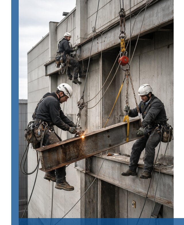 Демонтаж металлоконструкций на высоте в Березниках под ключ