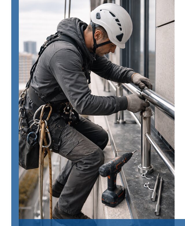 Монтаж ограждений на высоте в Березниках для зданий и конструкций