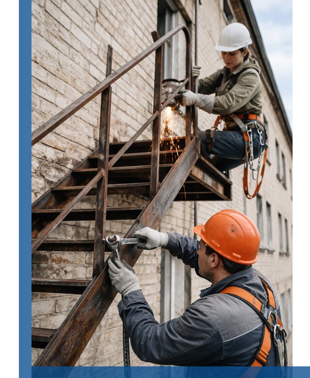 Ремонт и восстановление пожарных лестниц с выездом в Березниках