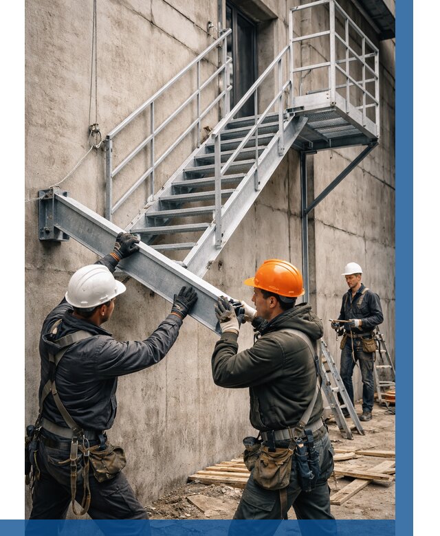 Монтаж металлических лестниц в Березниках от 15449 р. | ВЫСОТНИК-Брз