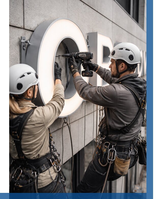 Монтаж световых букв в Березниках от 3090 р. под ключ ВЫСОТНИК-Брз