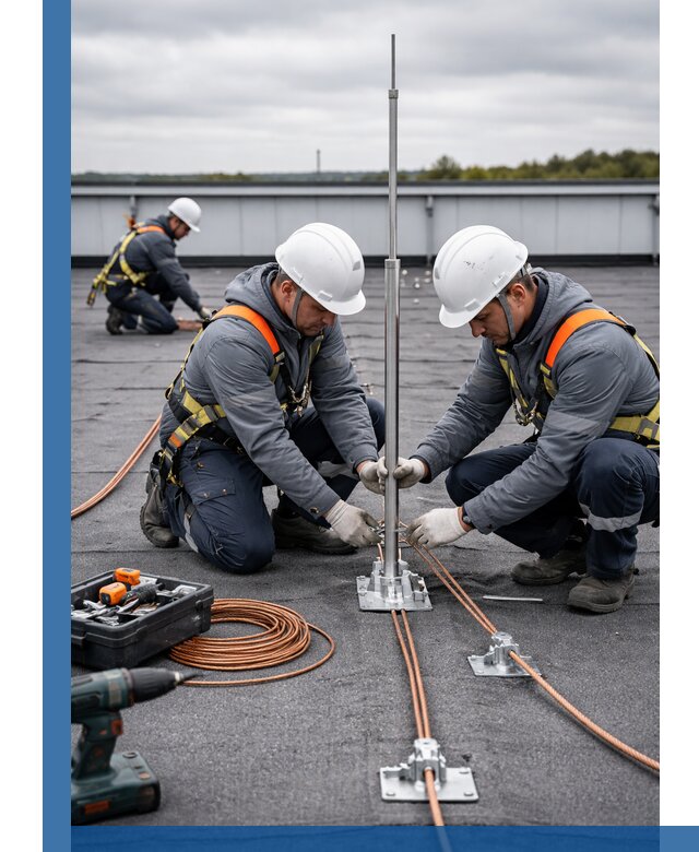 Монтаж молниезащиты на кровле в Березниках под ключ с гарантией