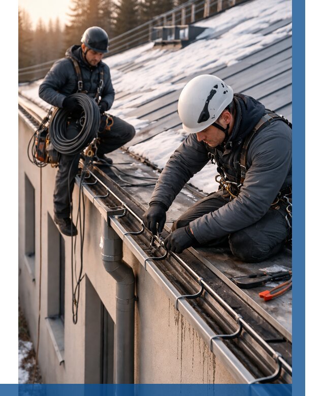 Монтаж греющего кабеля на кровле в Березниках от 463 р. | ВЫСОТНИК-Брз