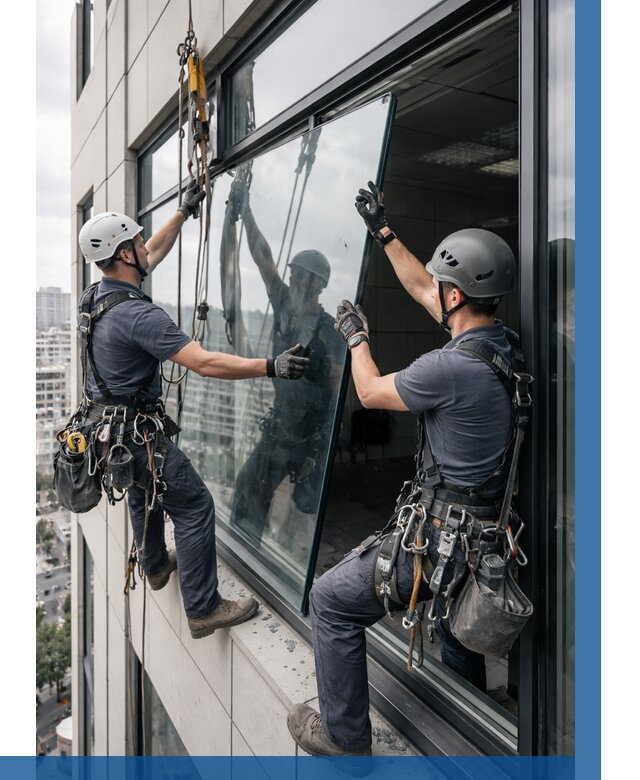 Замена стеклопакетов на высоте в Березниках от 5664 р. | ВЫСОТНИК-Брз