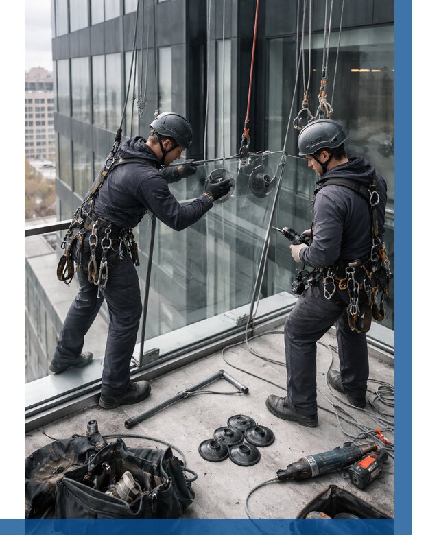 Монтаж стеклянных ограждений в Березниках от 2575 р. | ВЫСОТНИК-Брз