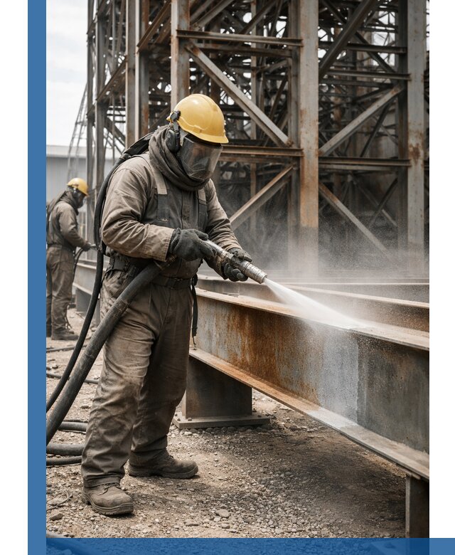 Пескоструйная очистка металлоконструкций в Березниках промышленная