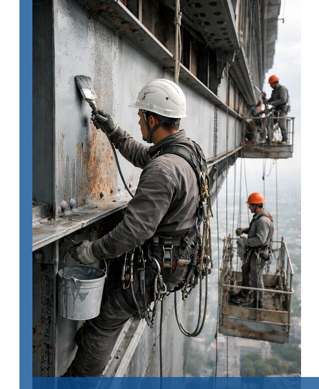 Покраска металлоконструкций на высоте в Березниках профессионально