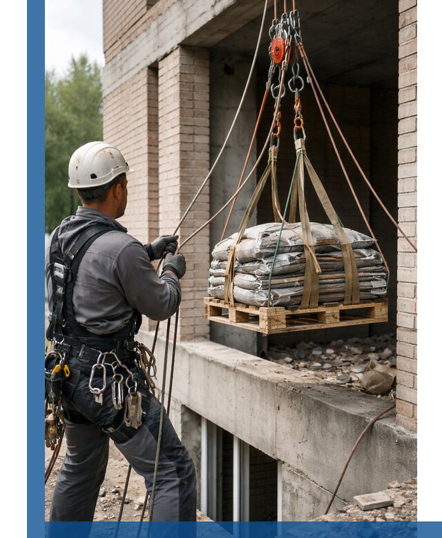 Подъем материалов на этаж веревками в Березниках оперативно