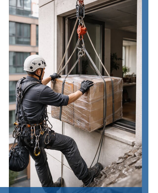 Подъем груза через окно в Березниках от 4635 р. | ВЫСОТНИК-Брз