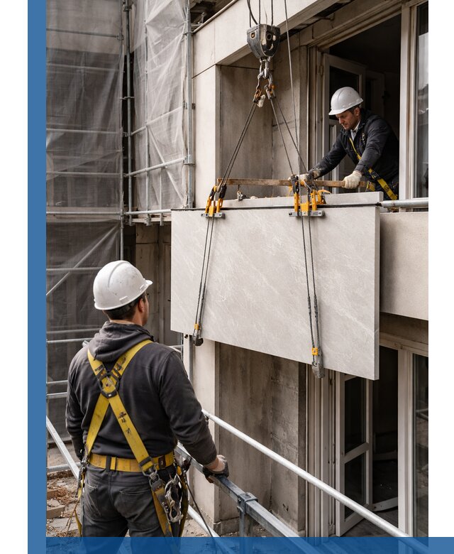 Подъем керамогранита на этаж в Березниках грузчиками и техникой