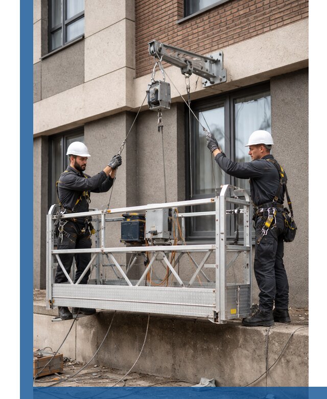 Монтаж и подъем фасадной люльки в Березниках с гарантией безопасности