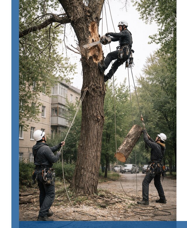 Срочное удаление аварийных деревьев в Березниках с гарантией безопасности