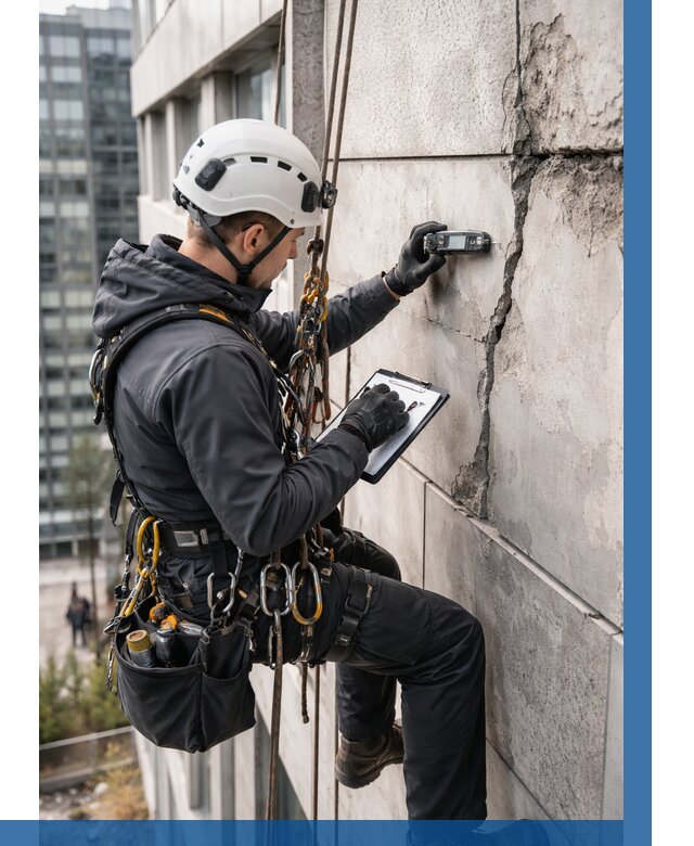 Обследование фасада альпинистами в Березниках от 124 р. | ВЫСОТНИК-Брз