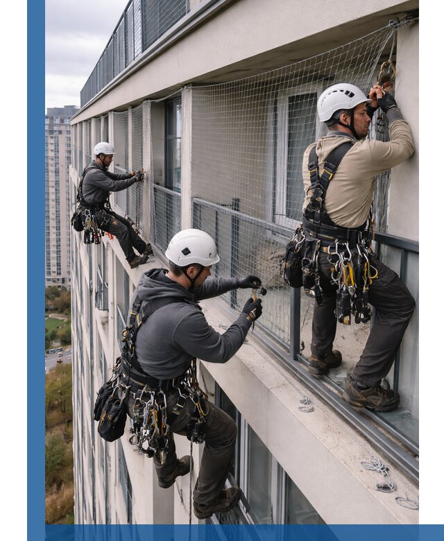 Профессиональный монтаж защитной сетки от птиц в Березниках