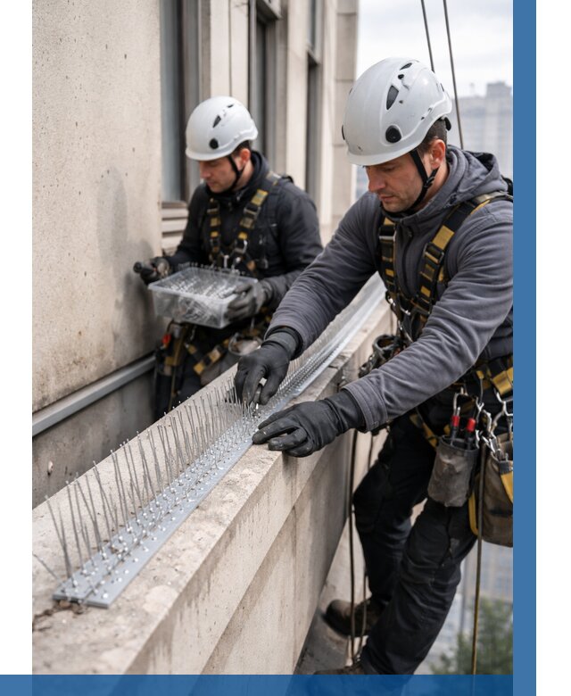 Установка шипов от птиц в Березниках от 875 р. | ВЫСОТНИК-Брз